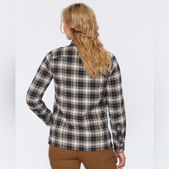 Women's Free Swingin' Flannel Shirt Brown Putty Check Size XL EUC - Picture 4 of 8